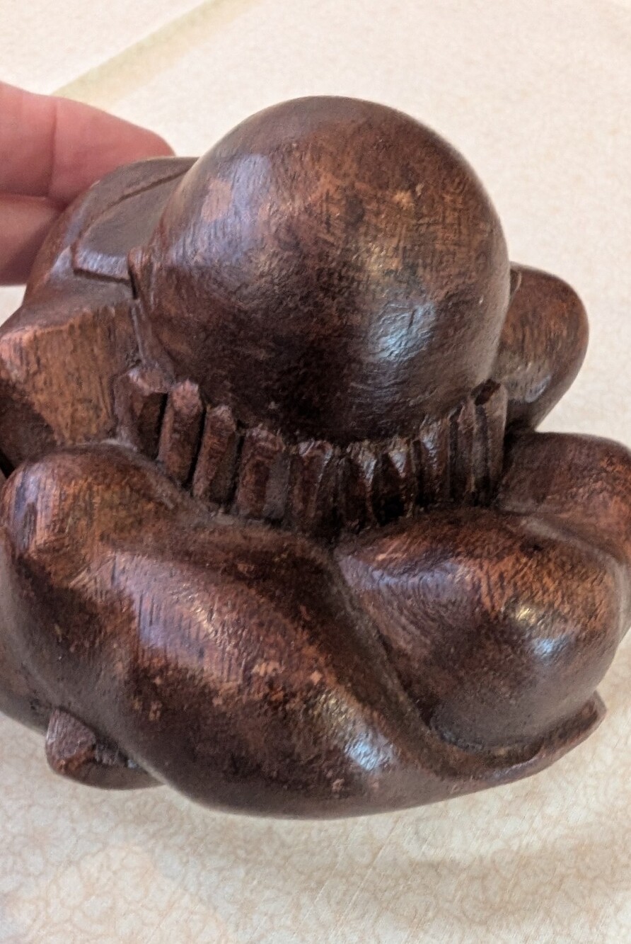Weeping Buddha Orang Malu Hand Carved Wood Yogi Man Sculpture